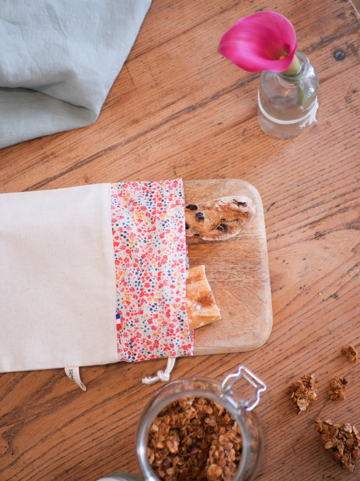 Linen and Liberty baguette bag