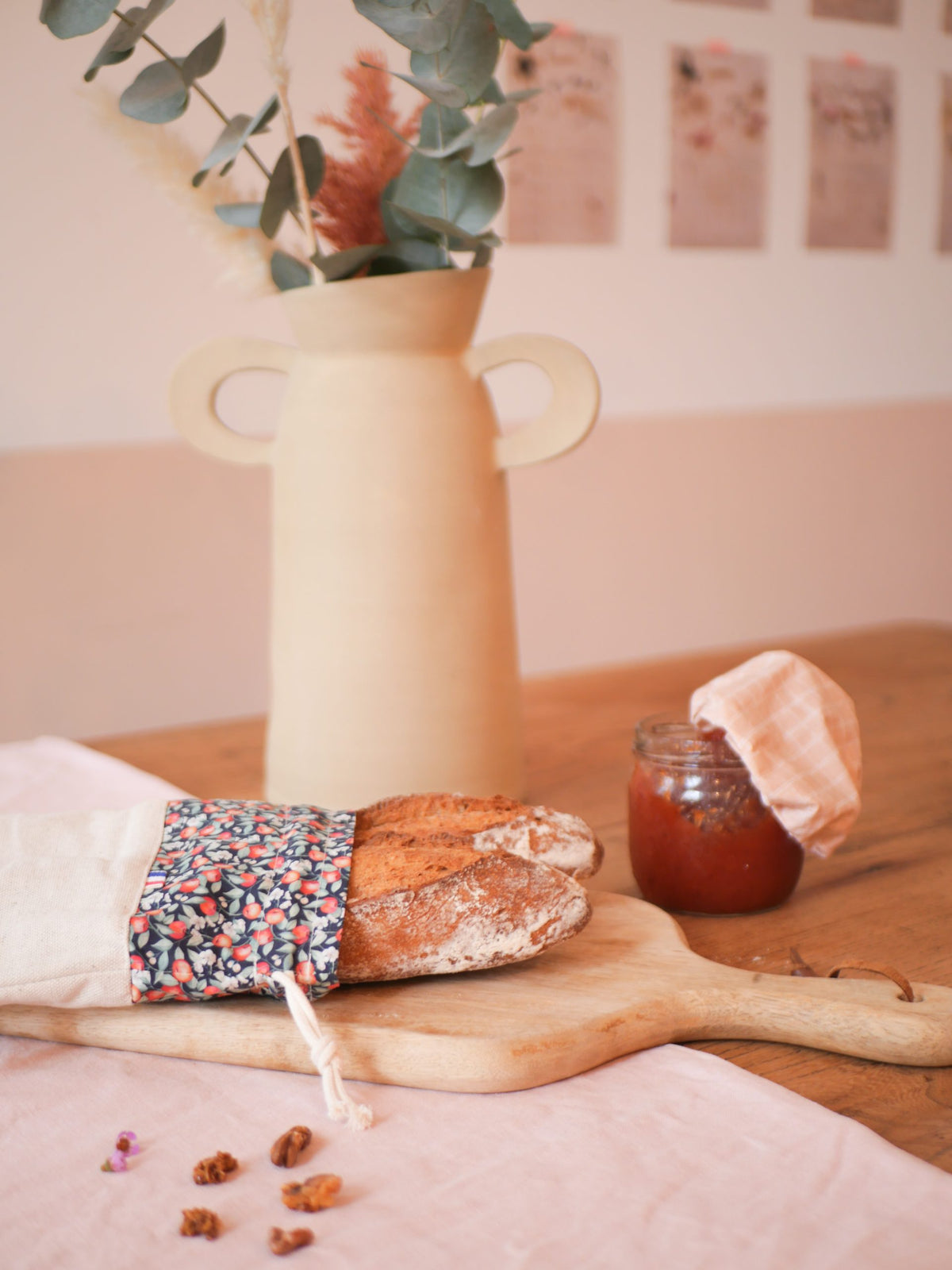 Linen and Liberty baguette bag